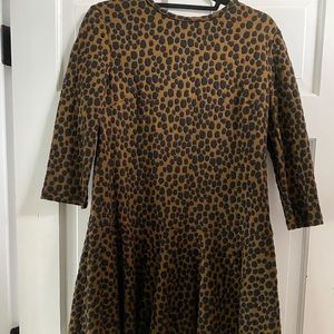 Loft Long Sleeve Cougar Print Dress